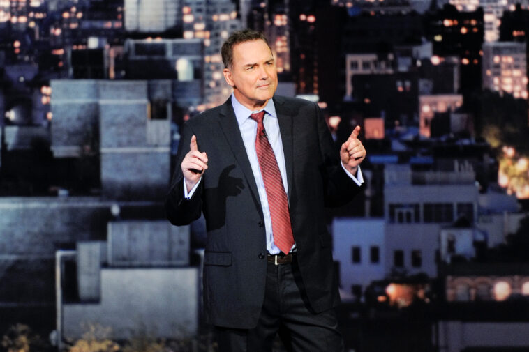 NEW YORK - MAY 15: Norm Macdonald performs standup on the Late Show with David Letterman,  Friday May 15, 2015 on the CBS Television Network. (Photo by Jeffrey R. Staab/CBS via Getty Images)