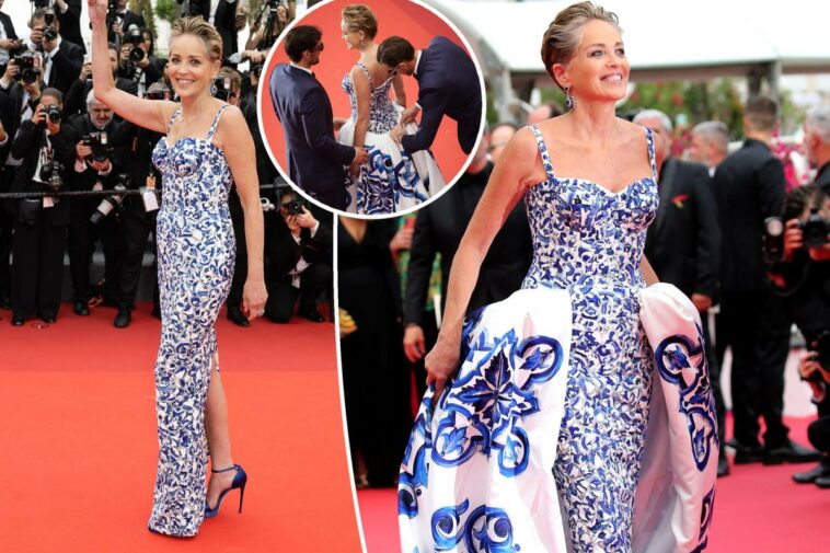 Sharon Stone se transforma en la alfombra roja de Cannes