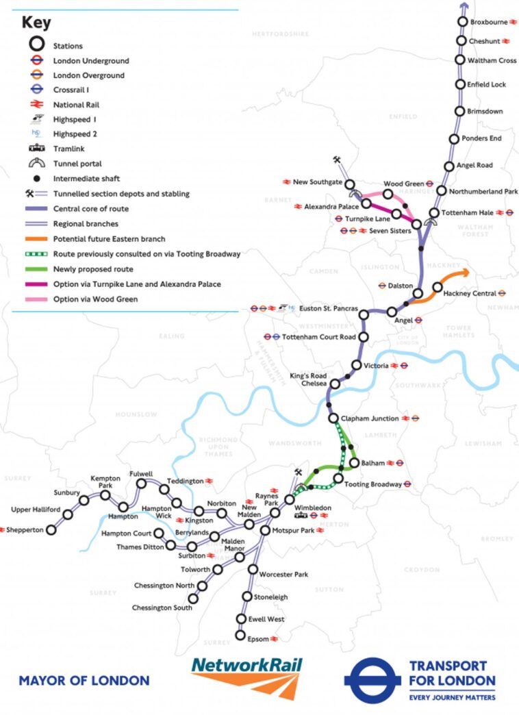 ¿Qué es Crossrail 2?  La ruta y los planes para la línea norte-sur de Londres