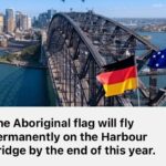 Un miembro del personal de The Daily Aus retocó con Photoshop la bandera alemana en el puente icónico para una historia sobre la bandera aborigen que se convirtió en una adición permanente al puente del puerto de Sydney.