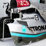 Engine cover from Lewis Hamilton's Mercedes W13. Miami May 2022