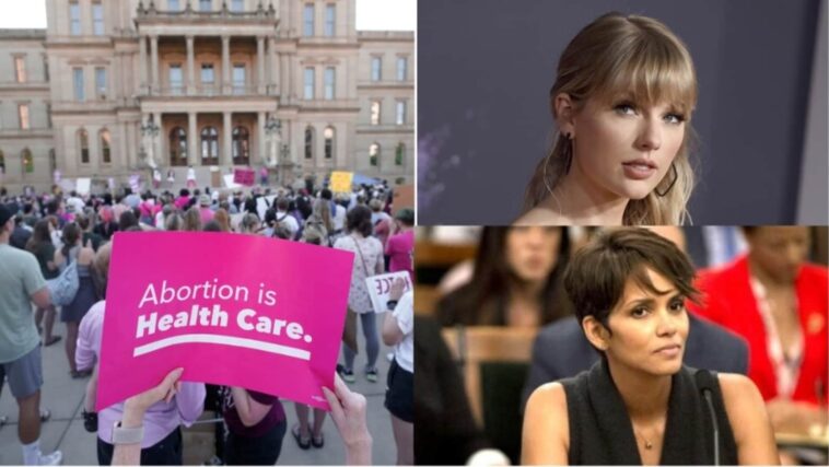 Taylor Swift está 'aterrorizada' después del fallo de la corte de EE. UU. Sobre las leyes de aborto, Halle Berry dice que 'las armas tienen más derechos que las mujeres'