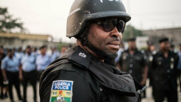 A Nigerian police officer. (Yasuyoshi Ciba / AFP)


