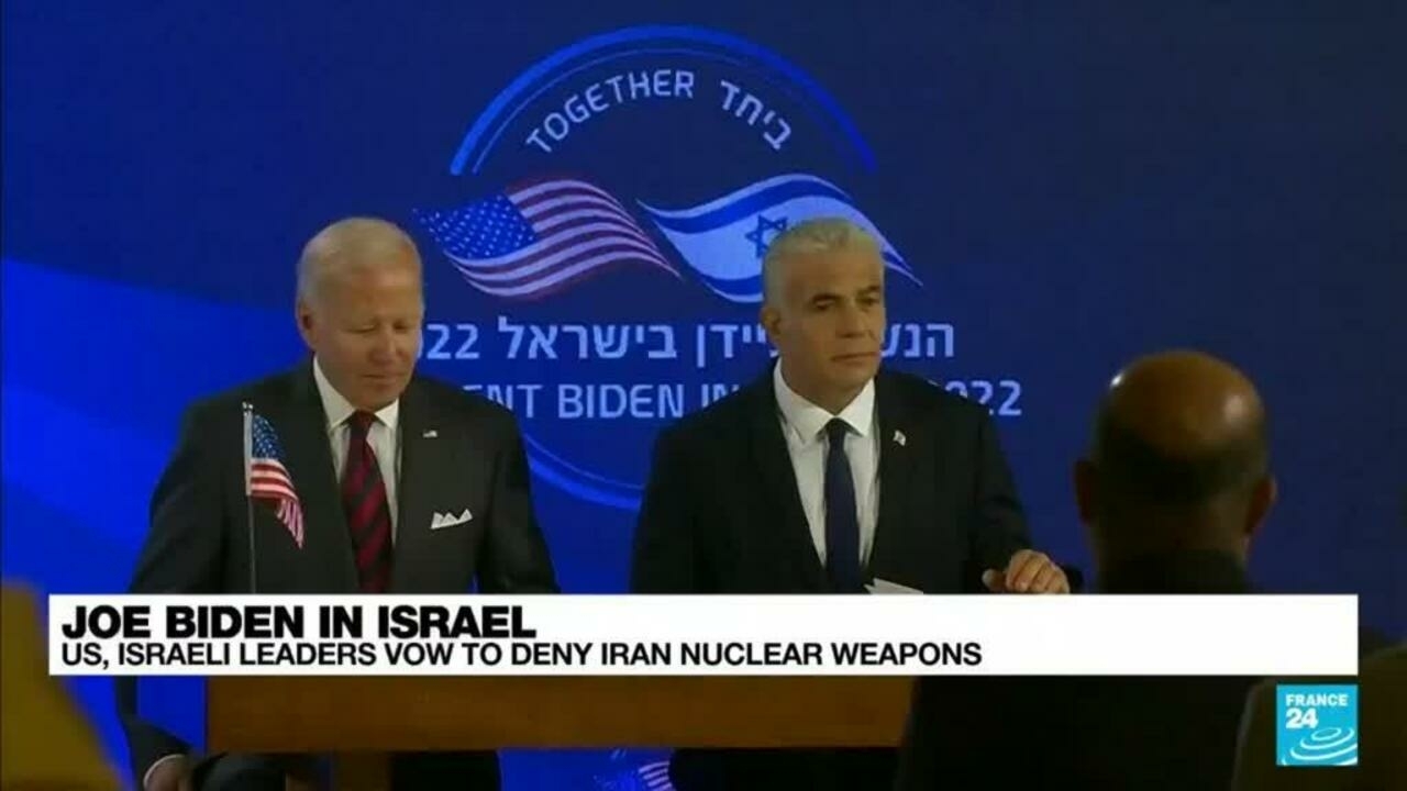 Biden y Lapid firman la promesa de Estados Unidos e Israel de negar las armas nucleares a Irán
