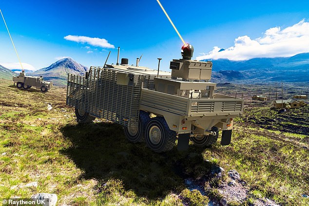Raytheon UK recibió un contrato de demostración para entregar un sistema de armas HEL al Ministerio de Defensa (MOD) del Reino Unido en septiembre pasado.  Esto se instalará en un vehículo terrestre Wolfhound, un camión blindado pesado de seis ruedas utilizado por el ejército británico.