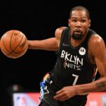 Kevin Durant as a member of the Nets