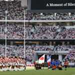 Los jugadores de rugby de Japón recuerdan a Abe después del emotivo test de Francia