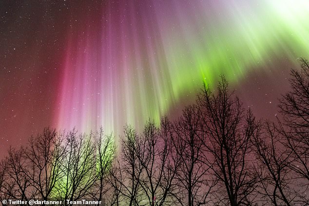 Una tormenta solar golpeó la Tierra el martes, trayendo impresionantes auroras al norte de los EE. UU. y Canadá (en la foto, Alberta)