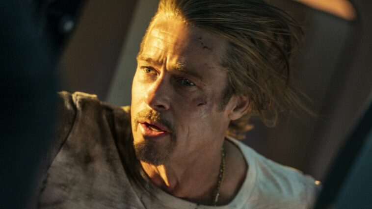 Brad Pitt in Bullet Train.