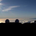 Mauna Kea in Hawaii with space telescopes.