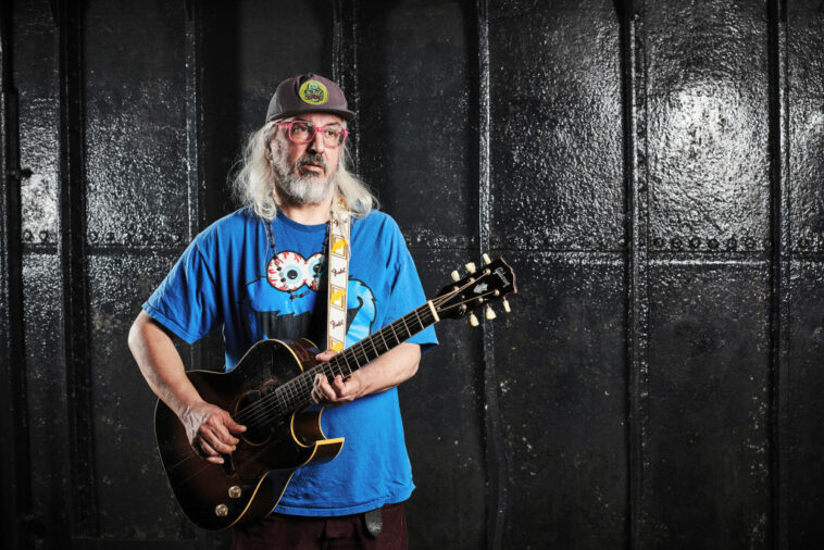 BRISTOL, UNITED KINGDOM - MAY 18: Portrait of American musician J Mascis, photographed before a solo acoustic show at Thekla in Bristol, England, on May 18, 2019. Mascis is best known as the guitarist and vocalist with rock group Dinosaur Jr. (Photo by Olly Curtis/Future Publishing via Getty Images)