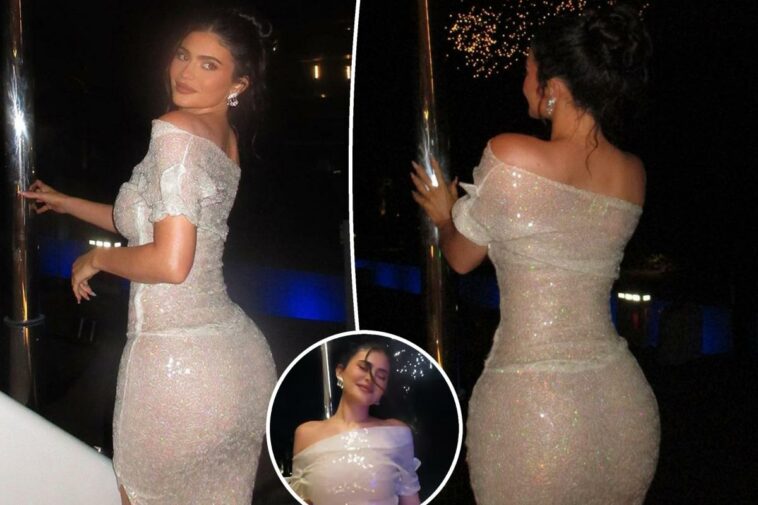 Kylie Jenner brilla con un vestido transparente para su 25 cumpleaños