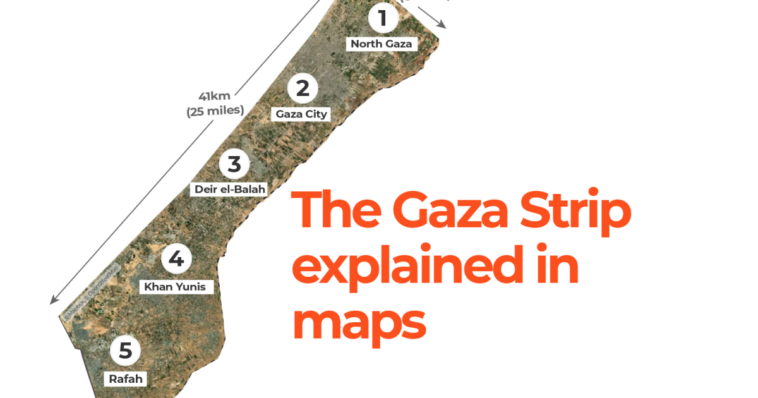 La Franja de Gaza explicada en mapas