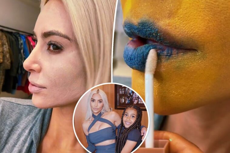 North West convierte a Kim Kardashian en Minion con maquillaje
