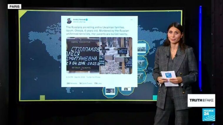 Desacreditando afirmaciones de que las fosas comunes de Izium son falsa propaganda ucraniana