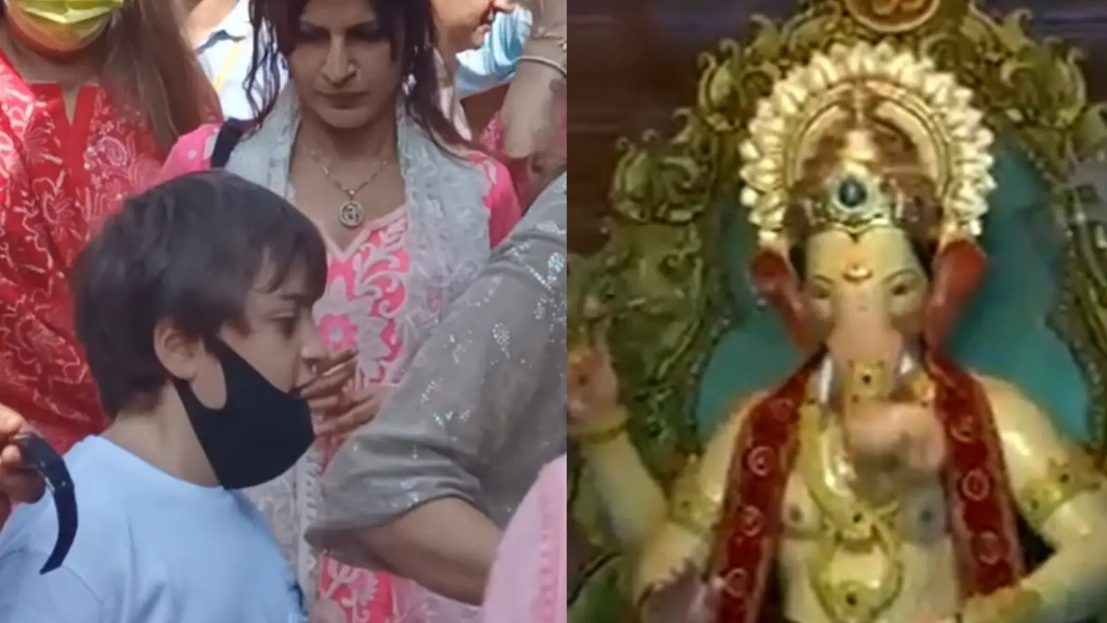 El hijo de Shah Rukh Khan, AbRam, visita a Lalbaugcha Raja después de celebrar a Ganesh Chaturthi en casa con papá
