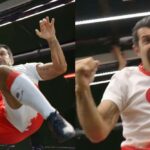 Mira: Luis Figo marca un gol de chilena en partido de fútbol de 'gravedad cero'