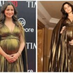 Alia Bhatt triunfa con el glamour del embarazo en un evento de premiación, acuna la barriga del bebé con un bonito atuendo.  ver fotos