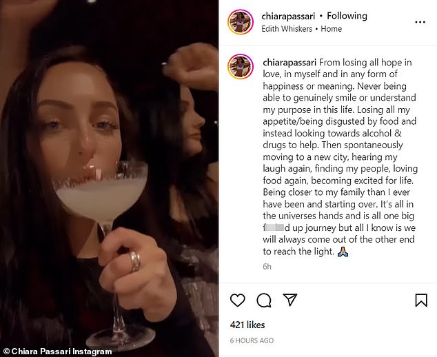 Chiara Passari ha recurrido a Instagram para revelar cómo perdió