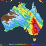 Un sistema de clima húmedo salvaje que azota la costa este de Australia empujará la precipitación de Sydney a la mayor cantidad jamás registrada en un año (en la imagen, pronóstico de lluvia para los próximos siete días)