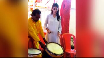 Durga Puja 2022: Navya Nanda Plays Dhaak And Dances At Pandal