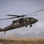 Según los informes, una redada de las fuerzas especiales de EE. UU. en tres helicópteros se aventuró profundamente en el territorio controlado por el gobierno en Siria para realizar una redada contra un presunto comandante de ISIS, lo que resultó en su muerte y la detención de su familia (en la imagen: Imagen de archivo de un helicóptero Black Hawk)