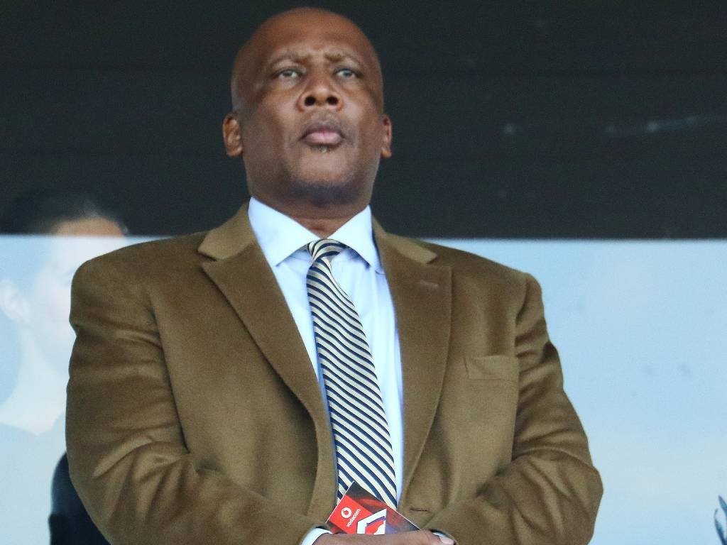 King Letsie III of Lesotho watches the races during the Vodacom Durban July 2018 at Greyville Racecourse in Durban.