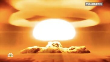 Imágenes siniestras transmitidas por NTV destacaron las explosiones nucleares y el 'Armagedón' que vendría después.