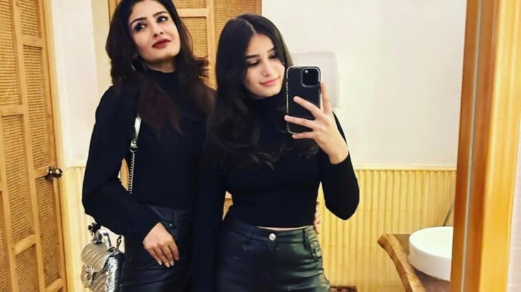 Raveena Tandon gemelas con su hija Rasha Thadani en negro en una nueva foto, los fanáticos dicen: 'Parecen hermanas'