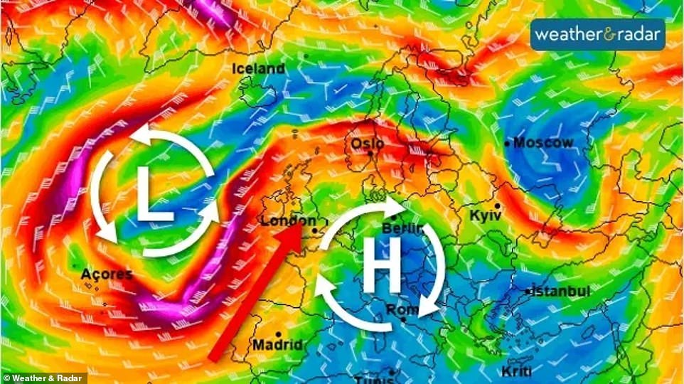 Durante la última semana, la corriente en chorro ha atraído una columna de aire caliente que se originó en África y sopló a través de Europa continental, lo que resultó en temperaturas inusualmente altas.