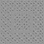 Esta ilusión óptica usa movimiento ilusorio para engañar a tu cerebro haciéndole creer que los cuadrados se están moviendo.  Esto sucede debido a los bordes luminiscentes, que tus ojos perciben como movimiento.