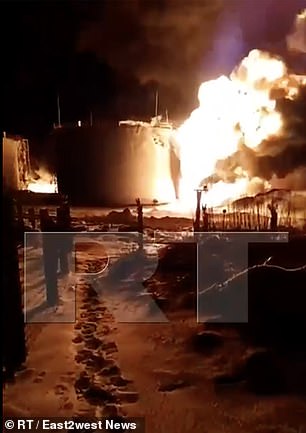 Incendio en depósito de petróleo ruso
