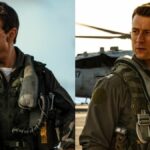 From left to right: Tom Cruise in Top Gun: Maverick and Glen Powell in Top Gun: Maverick.