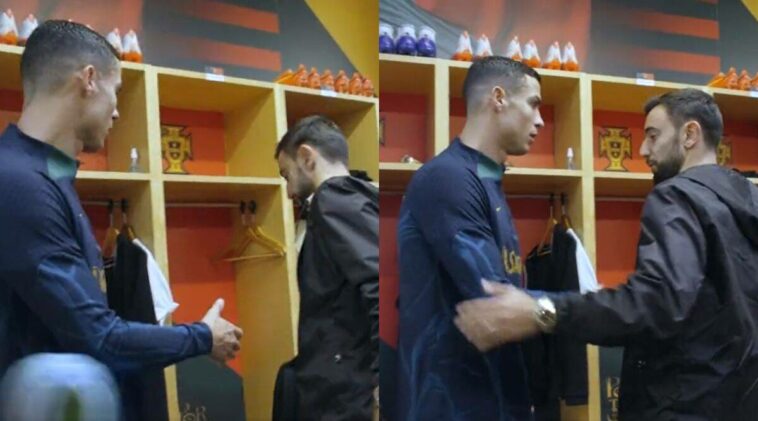 Ver: El apretón de manos 'frío' de Bruno Fernandes con su compañero de equipo del Manchester United, Cristiano Ronaldo