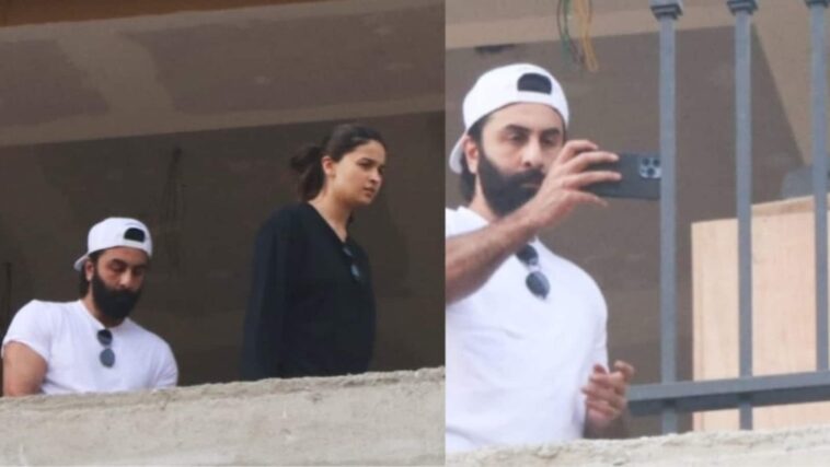 Alia Bhatt se hace cargo, Ranbir Kapoor hace clic en las fotos mientras visitan su nuevo hogar en Mumbai para verificar el progreso.  Reloj