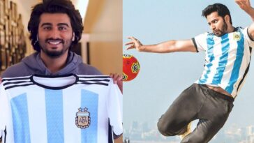 Arjun Kapoor, Varun Dhawan apoyan a Lionel Messi antes de la final de la Copa Mundial de la FIFA con Argentina vs Francia