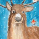 ¡Un artista en ciernes!  La pintura de un ciervo del Príncipe George fue el centro del mensaje navideño del Príncipe y la Princesa de Gales a sus seguidores en Instagram.