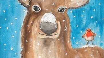 ¡Un artista en ciernes!  La pintura de un ciervo del Príncipe George fue el centro del mensaje navideño del Príncipe y la Princesa de Gales a sus seguidores en Instagram.