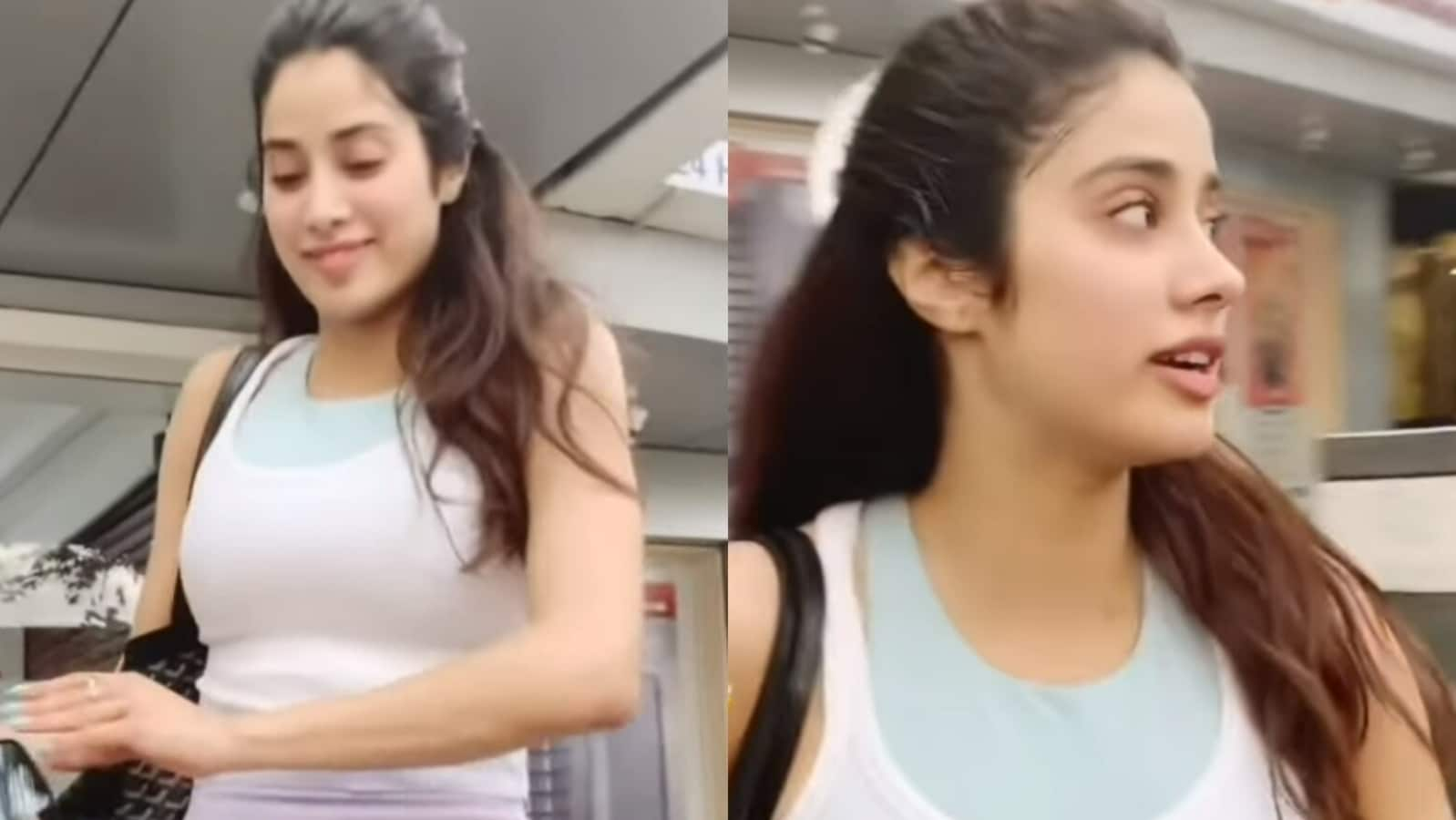 Janhvi Kapoor se ríe cuando los paparazzi le piden una fiesta después de comprar una nueva casa en Mumbai: 