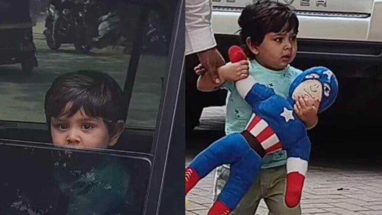Jeh Ali Khan visto con el juguete del Capitán América casi tan grande como él, los fanáticos no pueden soportar la ternura