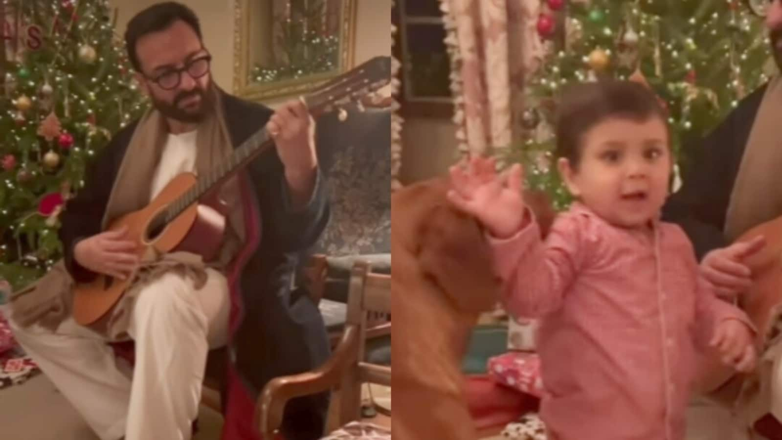  Kareena Kapoor comparte video de 'mi amor' Saif Ali Khan en guitarra en Navidad;  hijo Jeh hace un breve cameo.  Reloj
