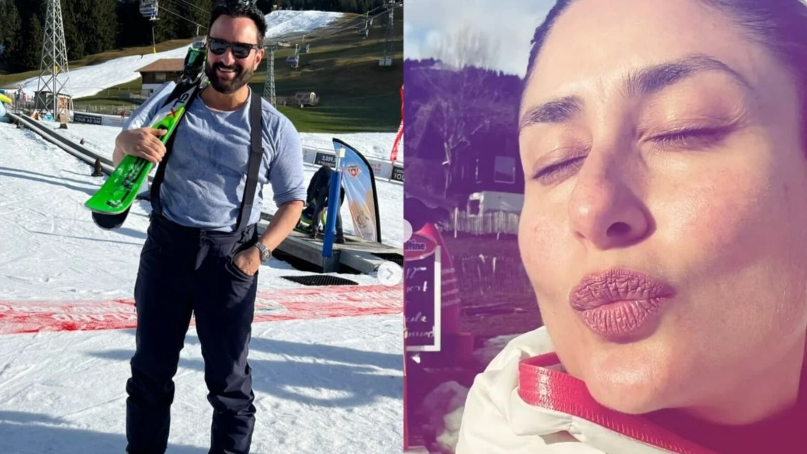 Kareena Kapoor felizmente hace pucheros mientras va a esquiar con su 'hombre' Saif Ali Khan en Suiza
