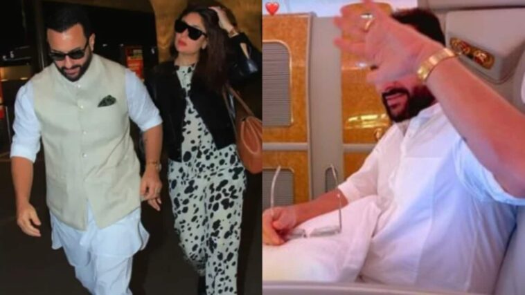 Kareena Kapoor se burla de Saif Ali Khan en el vuelo a Jeddah, 'no parará' de hacer clic en sus fotos