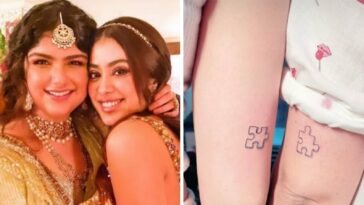 Khushi Kapoor comparte una foto de los lindos tatuajes de rompecabezas de ella y Anshula Kapoor, Janhvi Kapoor la llama 'favorita'.  ver fotos