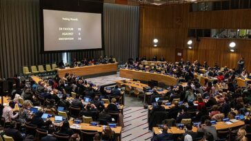 Los países miembros votan sobre la eliminación de Irán como miembro de la Comisión sobre la Condición Jurídica y Social de la Mujer en la sede de las Naciones Unidas en la ciudad de Nueva York el miércoles.