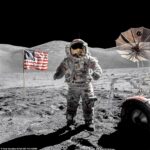 Han pasado 50 años desde la última vez que el hombre pisó la luna y, para conmemorar la ocasión, se han lanzado una serie de imágenes recientemente remasterizadas.  En la foto, el astronauta del Apolo 17, Gene Cernan, con Harrison Schmitt visto tomando la fotografía en un reflejo en su visor.