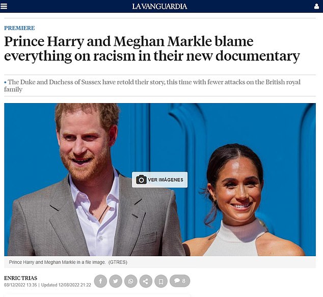 La Vanguardia de España concluye que el nuevo documental de Netflix de Harry y Meghan intenta culpar al racismo de todo y es menos un ataque a la realeza que un ataque a Gran Bretaña