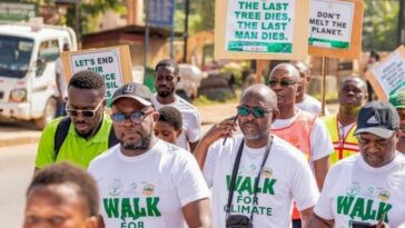 Climate Change Awareness Walk in Kumasi, Ghana, hosted by Climate Communications and Local Governance Africa.