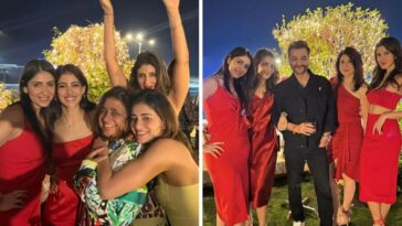 Navya Naveli Nanda, Shweta Bachchan, Ananya Panday, Bhavana Pandey sonríen mientras posan en la fiesta de Mumbai.  ver fotos