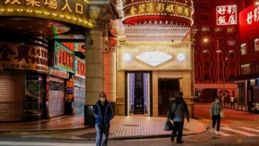 Pocos turistas, calles desiertas en el centro de casinos de Macao después de la reapertura
